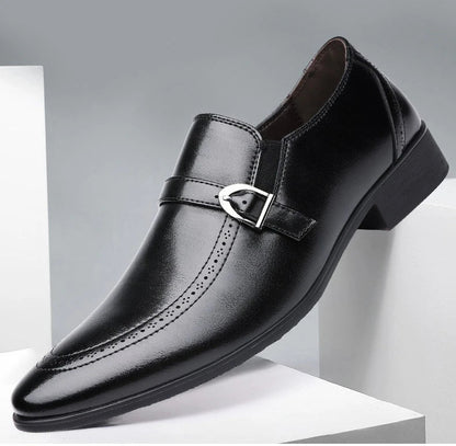 Spring Autumn New Pointed Leather Shoes for Men Solid Color Business Casual Shoes Male Fashion Designer Dress Shoe Man