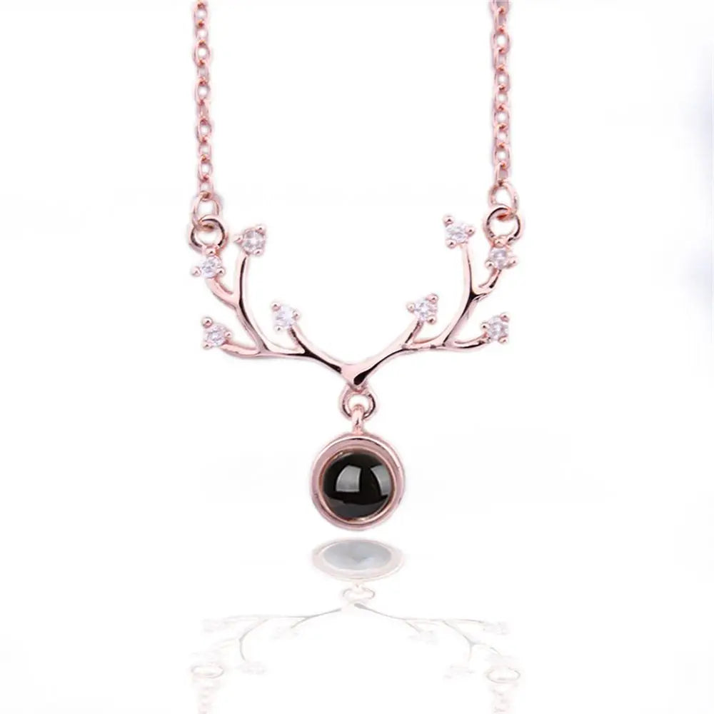Letter Projection Necklace 100 Languages I Love You Pendant Necklace Women Jewelry Collier Femme Bijoux Best Friends Gifts