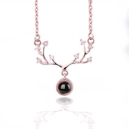 Letter Projection Necklace 100 Languages I Love You Pendant Necklace Women Jewelry Collier Femme Bijoux Best Friends Gifts