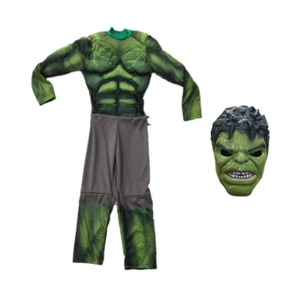 New Boys Hulk Costume Superhero Hulk Cosplay Muscle Jumpsuit Gloves Suit Girls Halloween Carnival Party Costumes