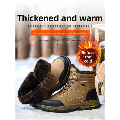 Insulated Anti Smashing  Anti Stabbing Welding Shoes for Safety Work Electricians Use Plush and Thickened Labor Protection Shoes