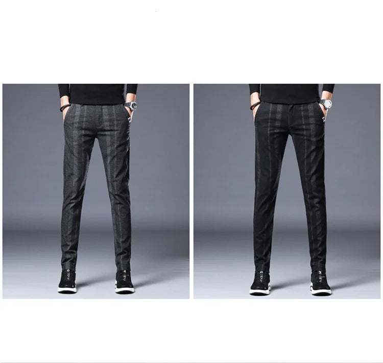 Business Casual Pants Men Slim Fit Fashionable Outdoor Elastic Breathable Sports Pants Formal Fashion Korean Clothes Trousers