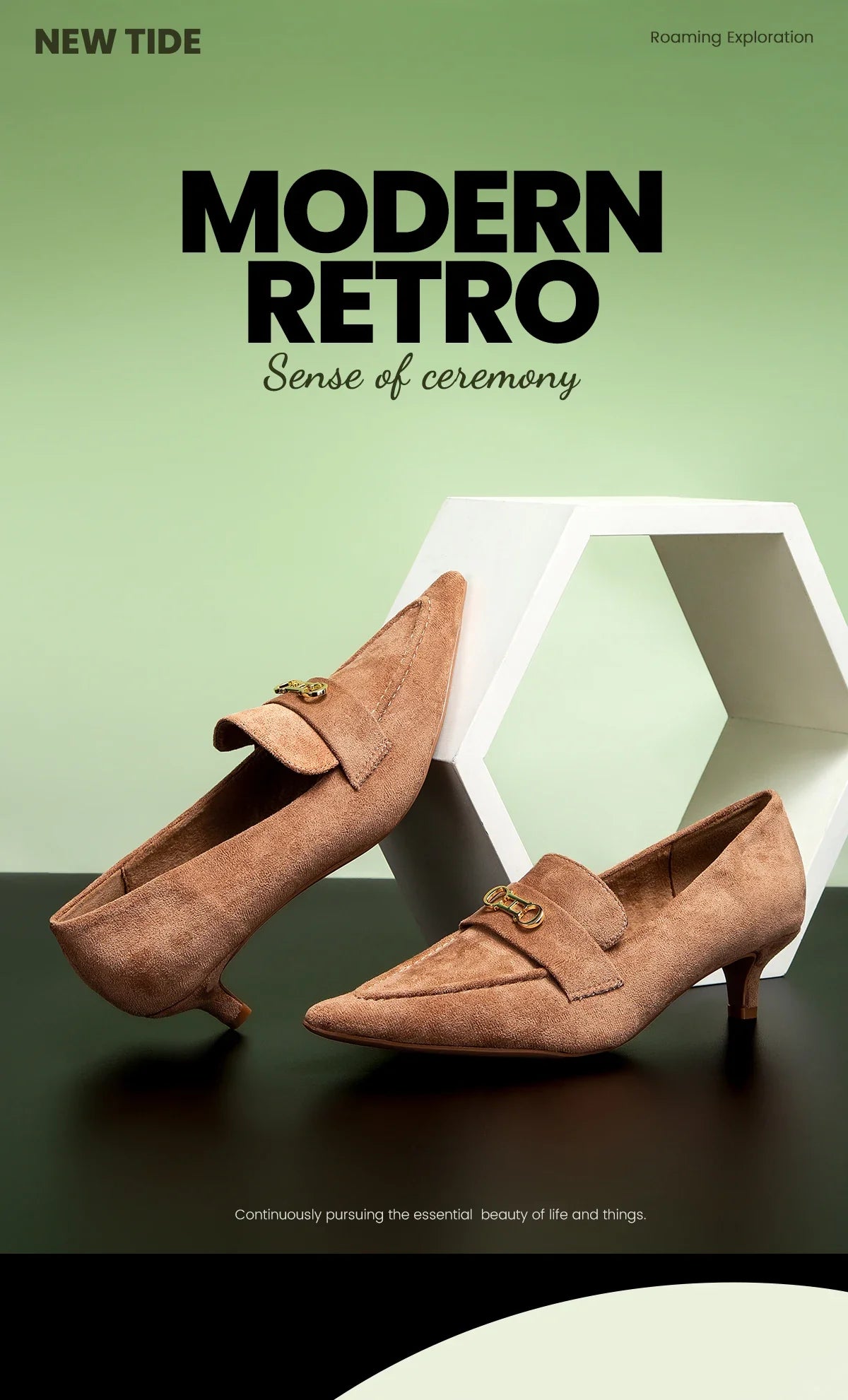 Woman's Heel Shoes New Retro Suede Women's Shallow Mouth Pointed Shoes Girls Business Low Heel Le Fu Shoes
