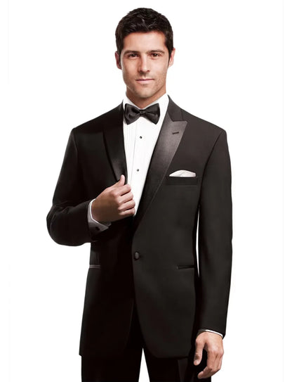 Men's black tailcoat two-piece set | Groom's wedding formal suit (jacket+trousers) Evening gown Business casual sports version