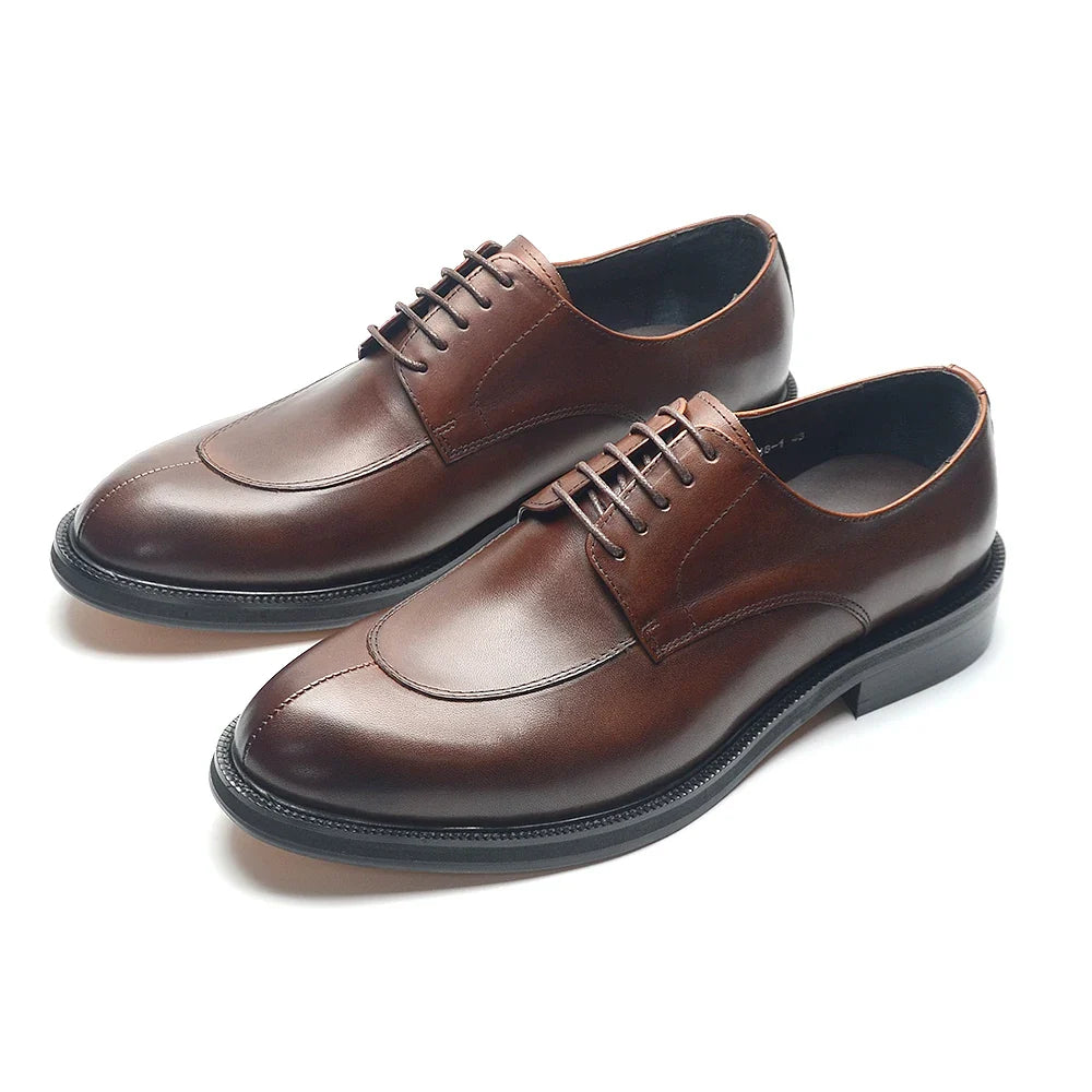 Luxury Handmade Wedding Party Men's Dress Shoes Cow Genuine Leather Lace-up Oxfords Derby Formal Business Social Male Footwear