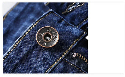 Plus Size 42 44 46 Spring Autumn Men's Fashion Casual Jeans Black Blue Classic Business Straight Elasticity Brand Denim Trousers