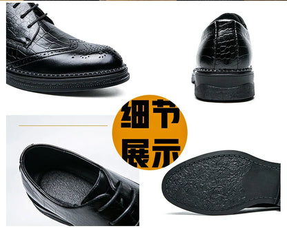 Luxury Men Brogue Dress Shoes Men Suit Casual Shoes Formal Business Leather Shoes Men Brown Wedding Italian Banquet Shoe Size 46