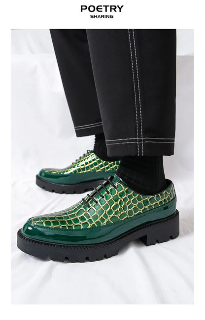 New high-end and trendy pointed-toe leather shoes for men's business formal wear British-style Korean casual shoes