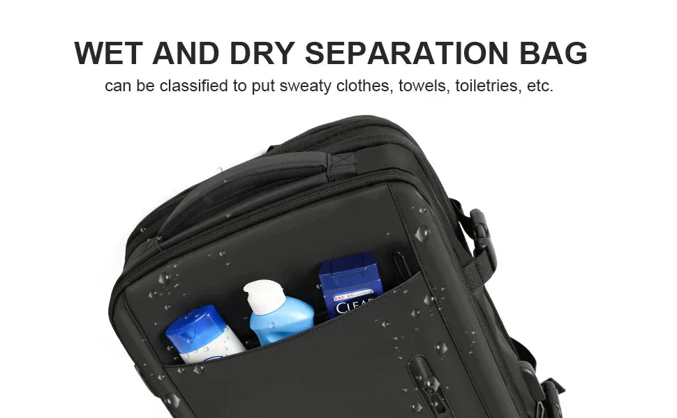 Men Backpack Business Travel Backpack Carry on Waterproof Expandable Backpacks Large Capacity Weekend Traveler Laptop Bag