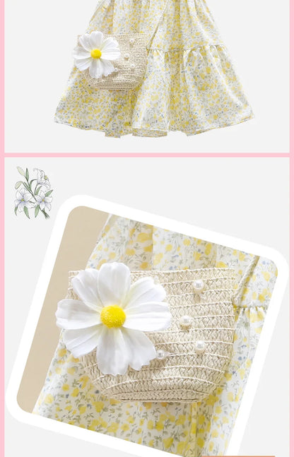 Children's Summer Fashionable Dress, Girls' Floral Skirt, New Summer Dress, Beautiful Princess Dress for Little Girls