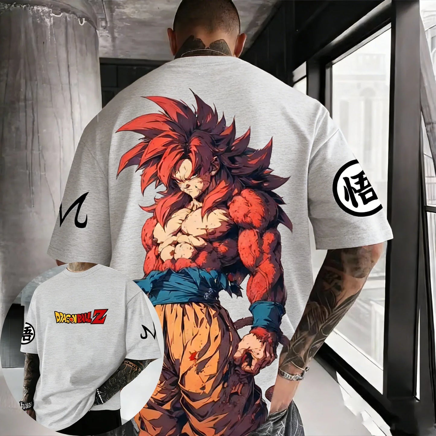Anime Cotton T-shirt Summer New Super Saiyan 4 Printed Men and Women Street Hip Hop Casual Short Sleeve Top