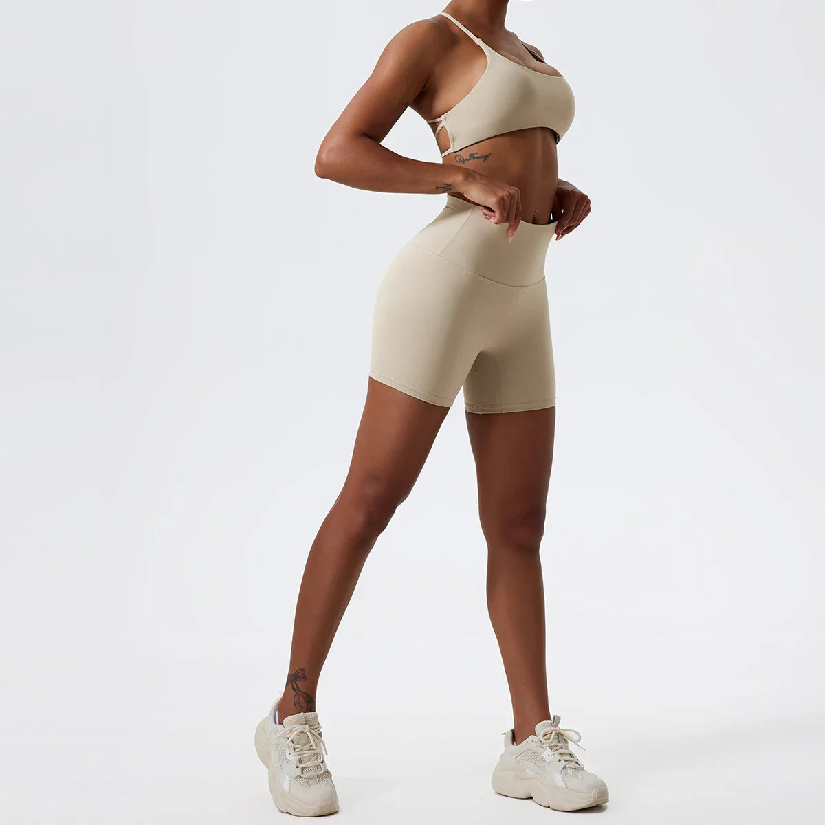 Two Pieces Yoga Set Women Gym Shorts Sports Suit Female Soften Skin-Friendly Activewear Beauty Back Women Sportswear