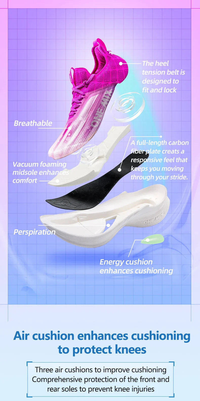 Carbon Plate Marathon Running Racing Shoes Professional Stable Support Shock-relief Ultra-light Rebound Sport Sneakers