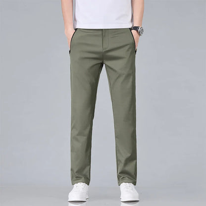 Fashion New in Men's Casual Pants Straight Slim Thin Korean Breathable Comfortable Brand Male Clothing Summer Trousers