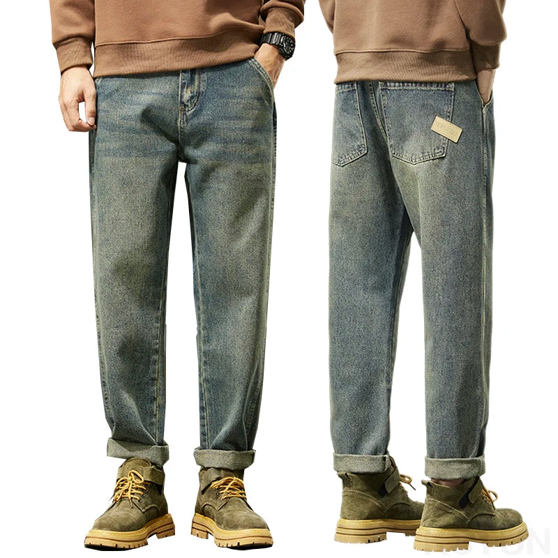 Black Jeans Men Harem Pants Loose Fit Denim Trousers Baggy Pants Mens Desinger Clothing Oversized 42 Cowboys 2024 New Kpop