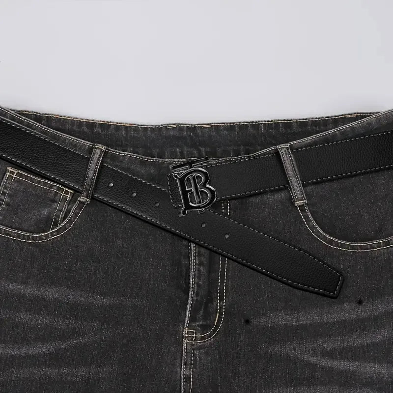Men's Silver PU Leather Business Belt Cool Style Multi-Color for Jeans Dress Pants Office Wear