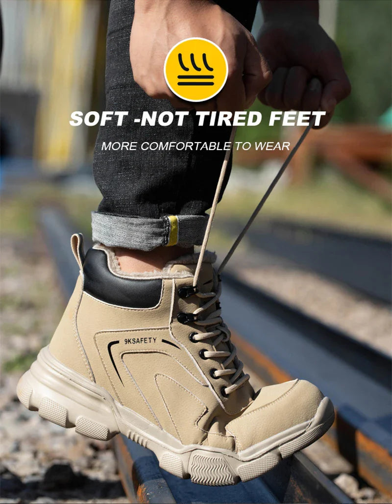 Waterproof Work Boots for Men Women Steel Toe Boots Lightweight Indestructible Slip Resistant Construction Safety Boots