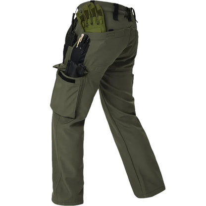 Winter Outdoor Work Sets Mens Field Training Jackets Multi-Pocket Fleece Cargo Pants Tactical Waterproof Camping Tracksuits Set