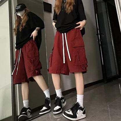 Europeans American Style Plus Size Cargo Pants High Street Hip-hop Women's Shorts Summer New Casual All-match Five-pointed Pants