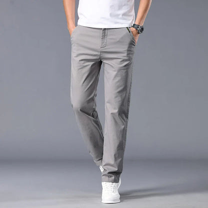 New Casual Pants Men Straight Fit Stretch Autumn Chino Trousers Male Formal Work Business Dress Khaki Fashion Spring Pants