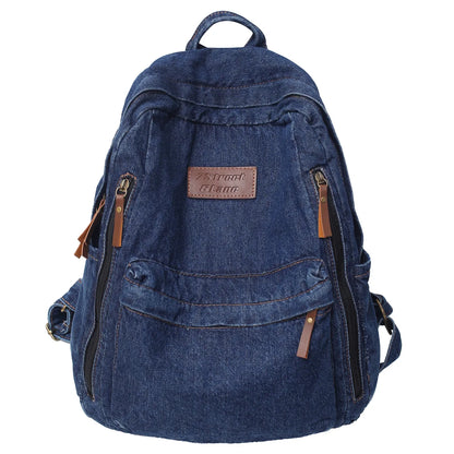 Fashion Backpacks for School Trend Student Jeans Bag Multi Pockets Large Capacity Rucksack Mochila De Escola Feminina 2023