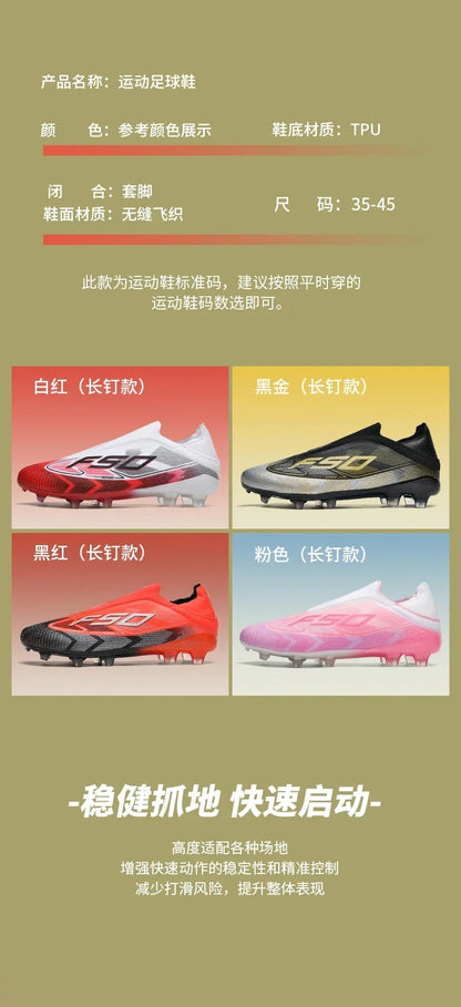Men Professional TF Soccer Shoes Resistant Casual Grass Studded Male Non Slip Fast Foo451·a