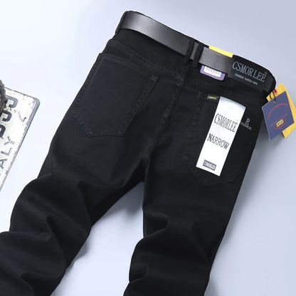 2026 Spring Summer Thin Jeans Classic Style Fashion Stretch Regular Fit Denim Trousers Male Brand Men's Washed Light Blue