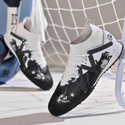 Men New TF Football Boots Society Indoor Original Top Quality Non Slip Male Soccer Shoes Sneakers Ultralight Breathable Ankle