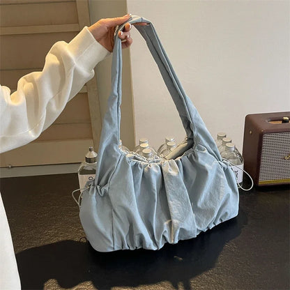 Hot Selling Fashion Nylon Pleated Women's Crossbody Bag 2026 New Casual Trend Versatile Large Capacity Tote Women's Shoulder Bag