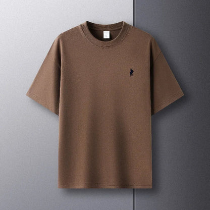 Luxury brand short sleeve men's round neck T-shirt summer fashion classic pony embroidery design 100cotton breathable casual top