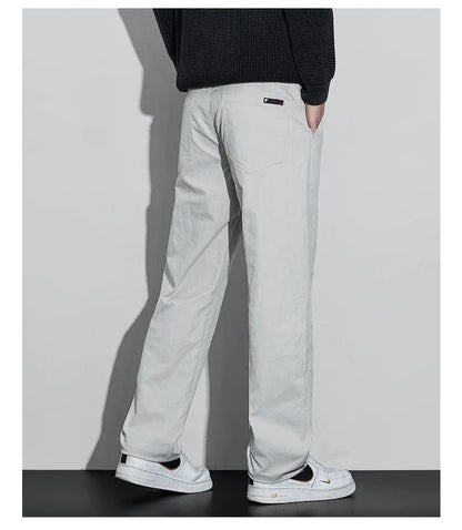Men's Fashion Casual Straight Pants Baggy Classic Wide Leg Simple Trousers Loose Male Comfortable Soft Quality Pants