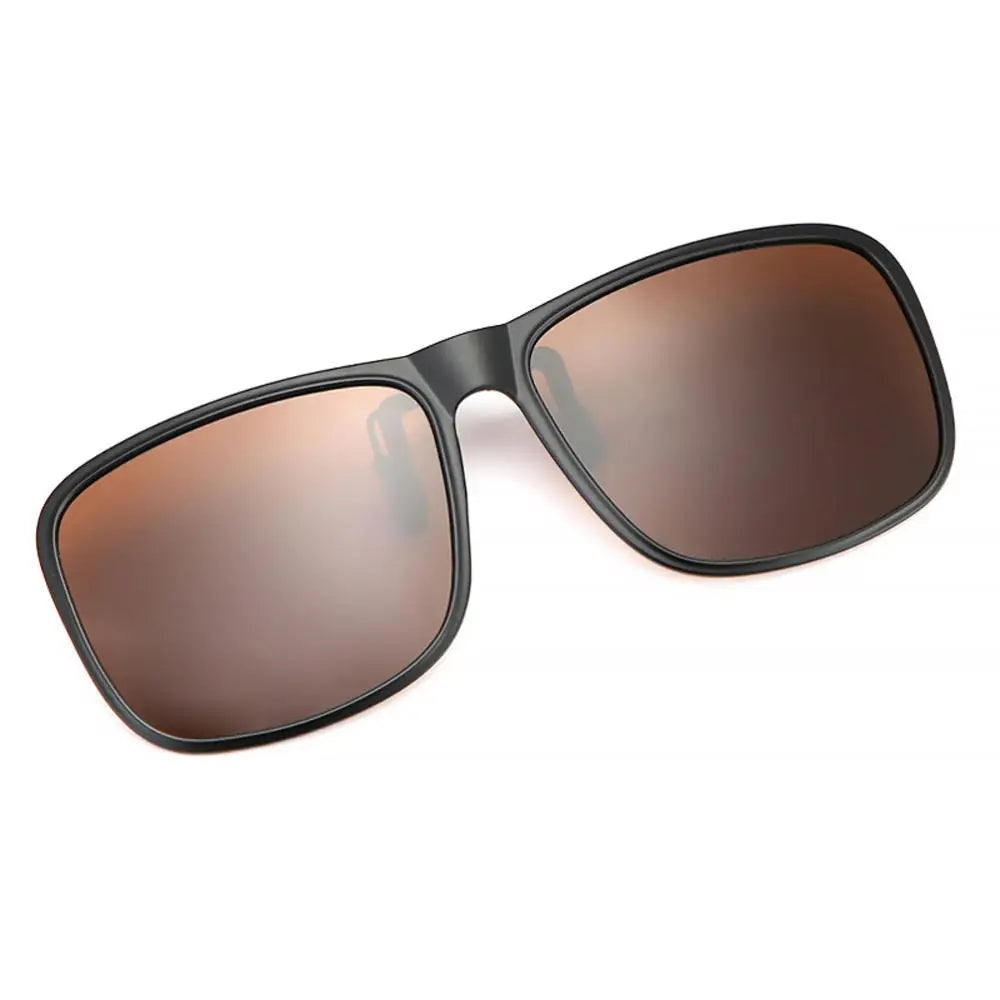 Clip Polarized Sunglasses Square Men Clip On Glasses Flip-up Frames Sunglasses Covers Blue Night Vision Color Lens 2025