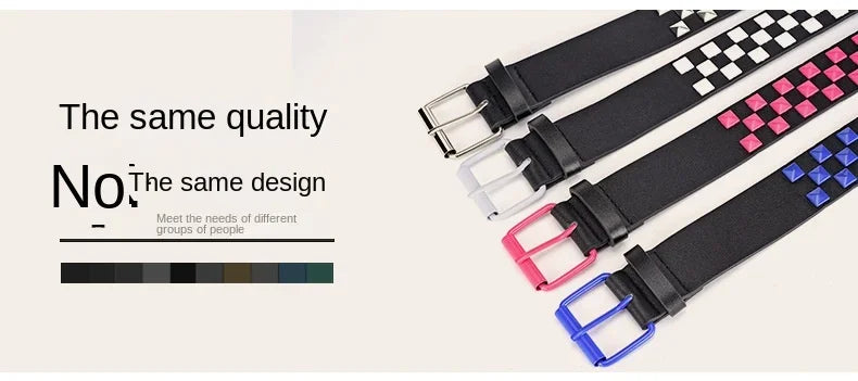 Width 3.8cm Hip-hop Punk Women's Belt Fashion Trend All-match Jeans Accessories Girdle Music Festival Y2k Girl Pu Waistband