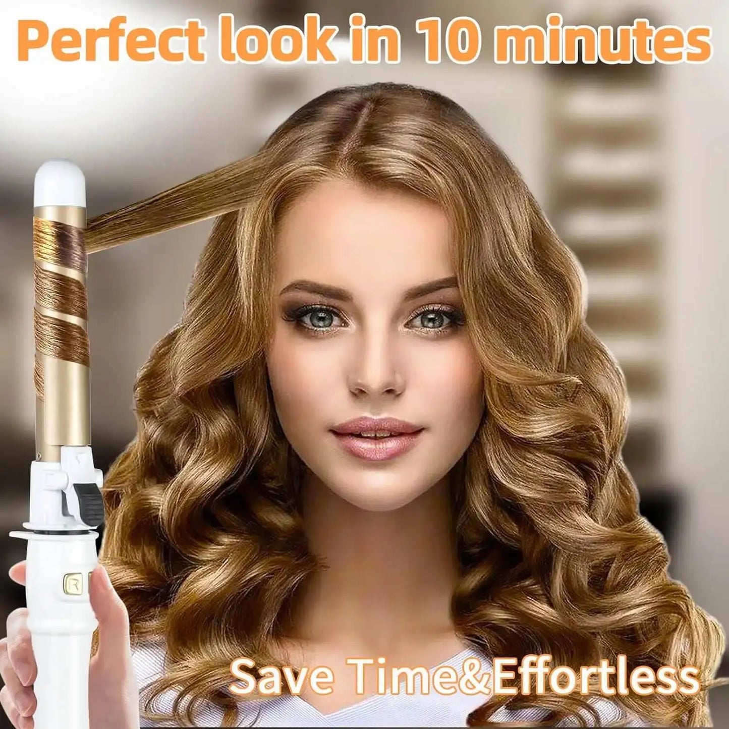 Automatic Hair Curling Iron 28mm Ceramic Barrel Rotating Curler for Big Waves and Smooth Damage Free Hair Styling