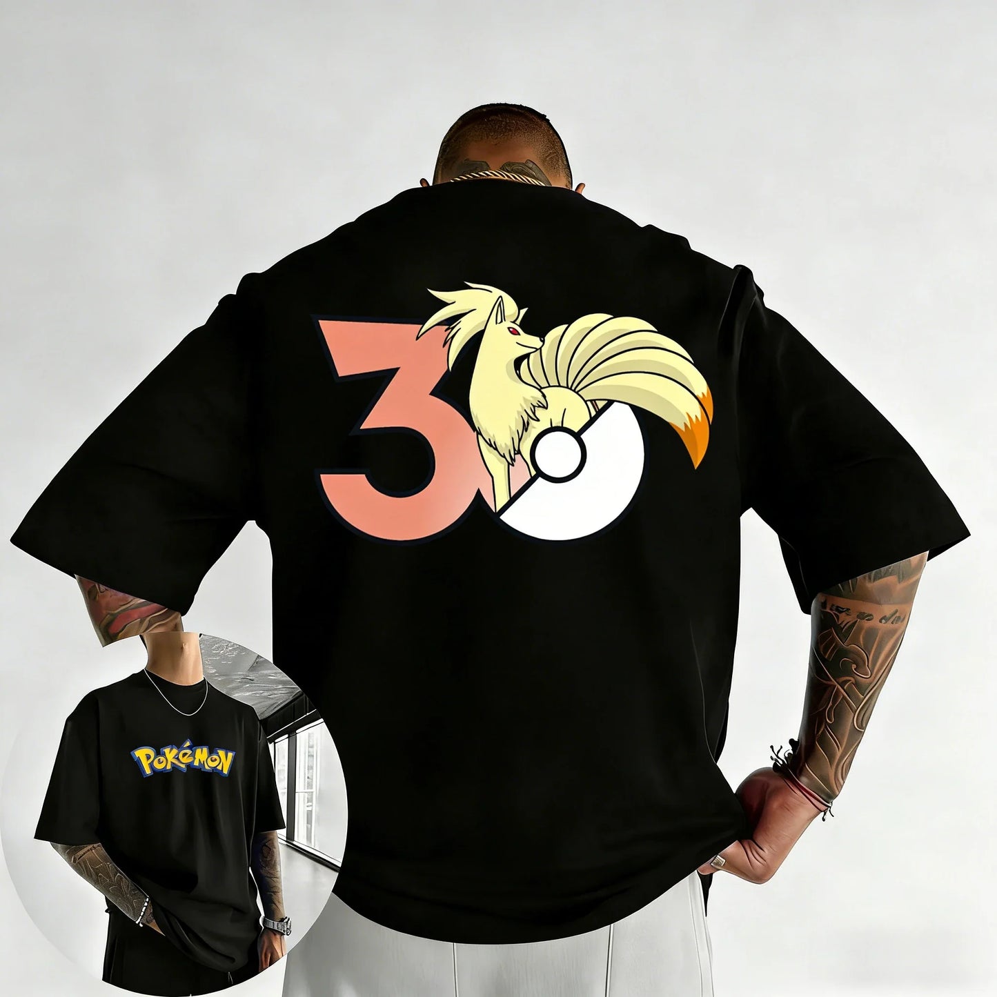 30th Anniversary Nineetales Printed T-shirt Summer Men's and Women's Loose Casual Hip Hop Trendy Short Sleeve Top