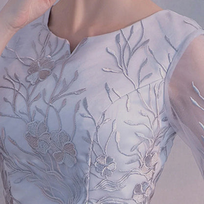 Prom Dresses Vestidos DongCMY New Elegant Flower Party O-neck A-line Half 2025 Short Performance Dress