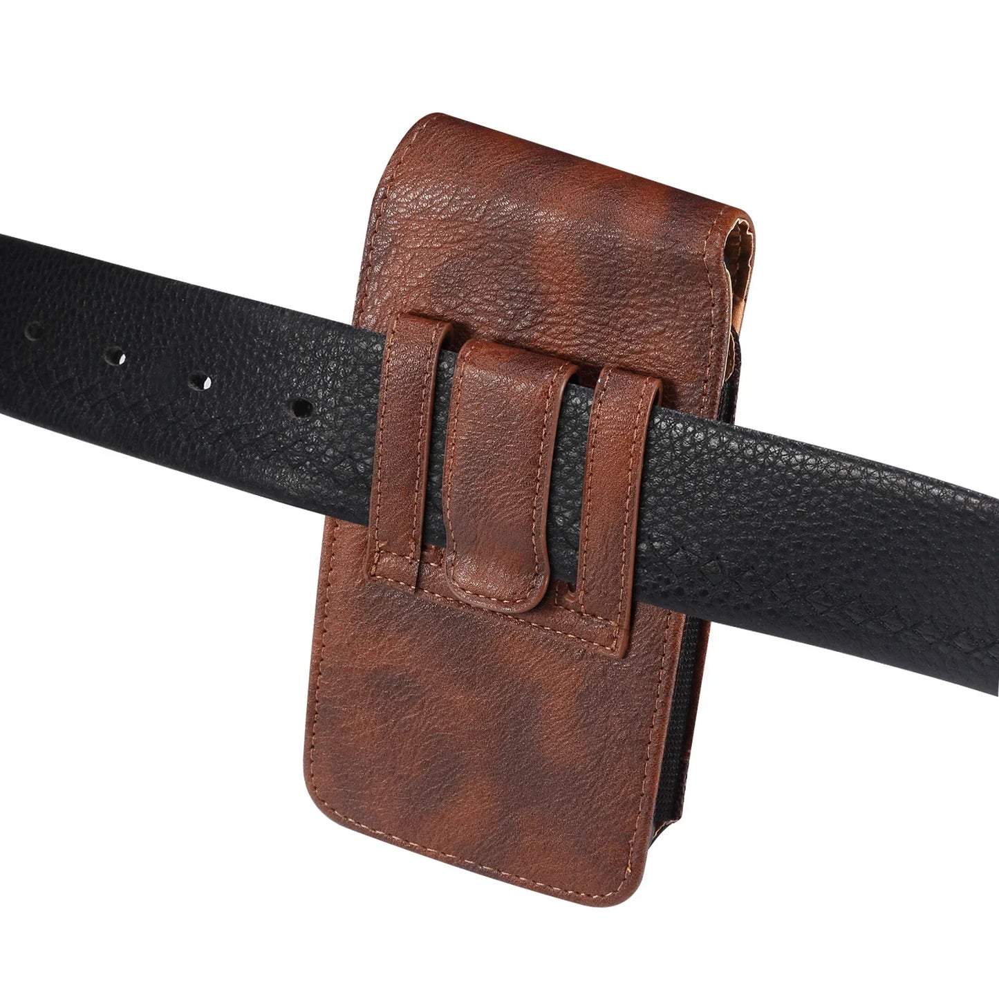 Universal Leather Men Waist Bag Mobile Phone Belt Clip Case For iPhone Samsung Galaxy Xiaomi Redmi Poco Oppo 7 Pro Holster Pouch