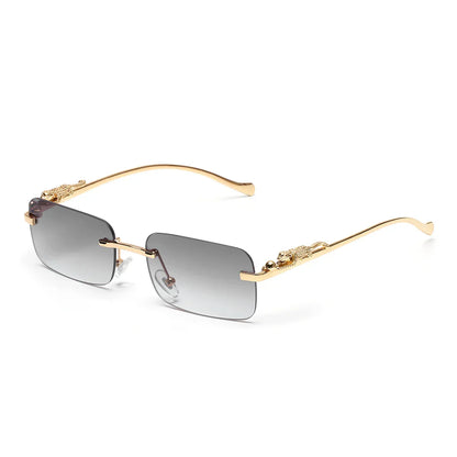 rimless sunglasses UV400 fashion square metal glasses for men women designer man's brand sun glasses shades for outdoor