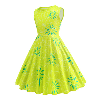 Inside Out Sadness Dress Girls Halloween Joy Cosplay Costume Children Cartoon Movie Role Play Print Frock Kid Fantasy Party Gown