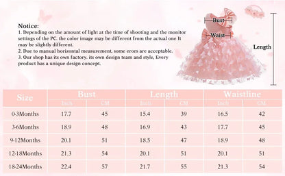 Vestido Borboleta Branco e Rosa de Verão para Meninas Vestido de Noiva de Tule Roupa de Batizado Roupa de Bebê Menina 1º Aniversário