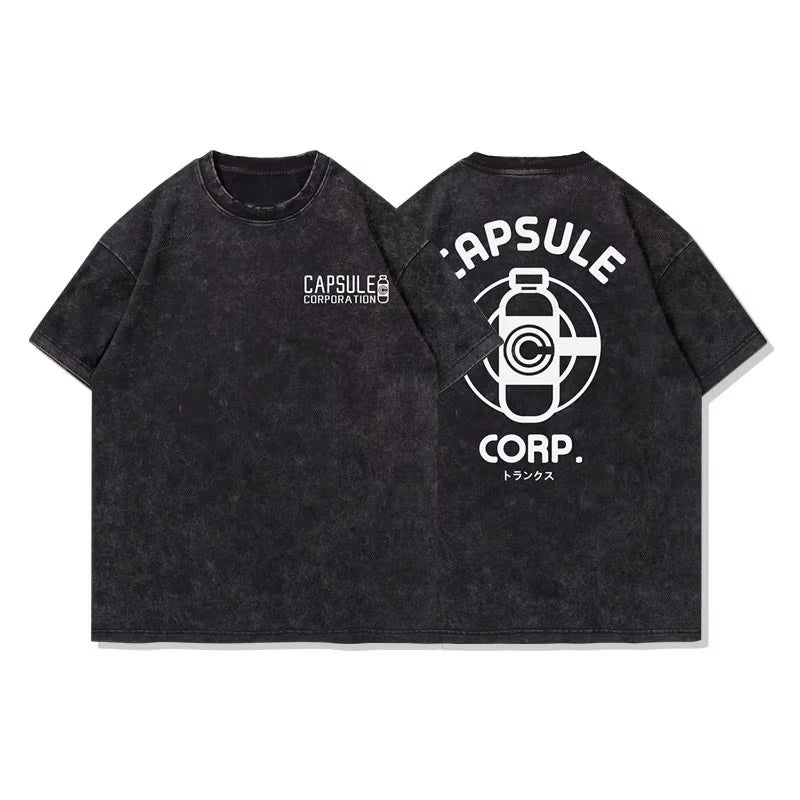 Summer Men's Washes T-shirts Japanese Anime Dragon Ball Torankusu Graphic Clothing Tops Y2K Oversized Cotton DBZ Couple's Tees