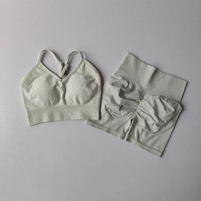 Butt Lifting Fitness Shorts Lifting Set for Women's Elastic Breathable Quick-drying Sports Underwear Beautiful Back Yoga Suit