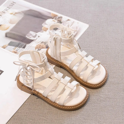 2026 Children Sandals High-top Kids Girls Sandals Baby Sandals High Quality Flat Cut-Outs Beach Sandals