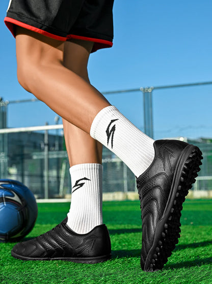 Wear Resistant TF Turf Soccer Boots PU Elastic Fabric Upper Rubber Stable Grip Sole Youth Boys Girls Football Shoes