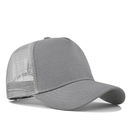 Custom Trucker Hat Logo Cotton Mesh Breathable Baseball Cap Women Men Summer Sunshade Mesh Cap 5 Panels Truck Hat Cap Wholesale