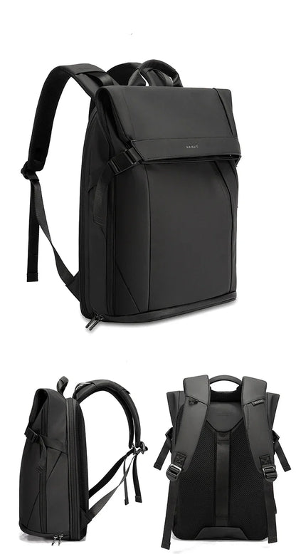 Men Fashion Backpack 15.6 inch Multifunctional Waterproof Backpack Daily Travel Bag Casual School Rucksack with Buckle