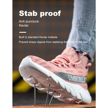 Women's Labor Protection Shoes Anti-Smashing Anti-Piercing Lightweight Breathable Durable Comfortable Work Shoes