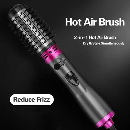 Electric Hot Air Brush 2-in-1 Curling Comb Constant Temperature Hair Dryer Wave & Straightening Tool