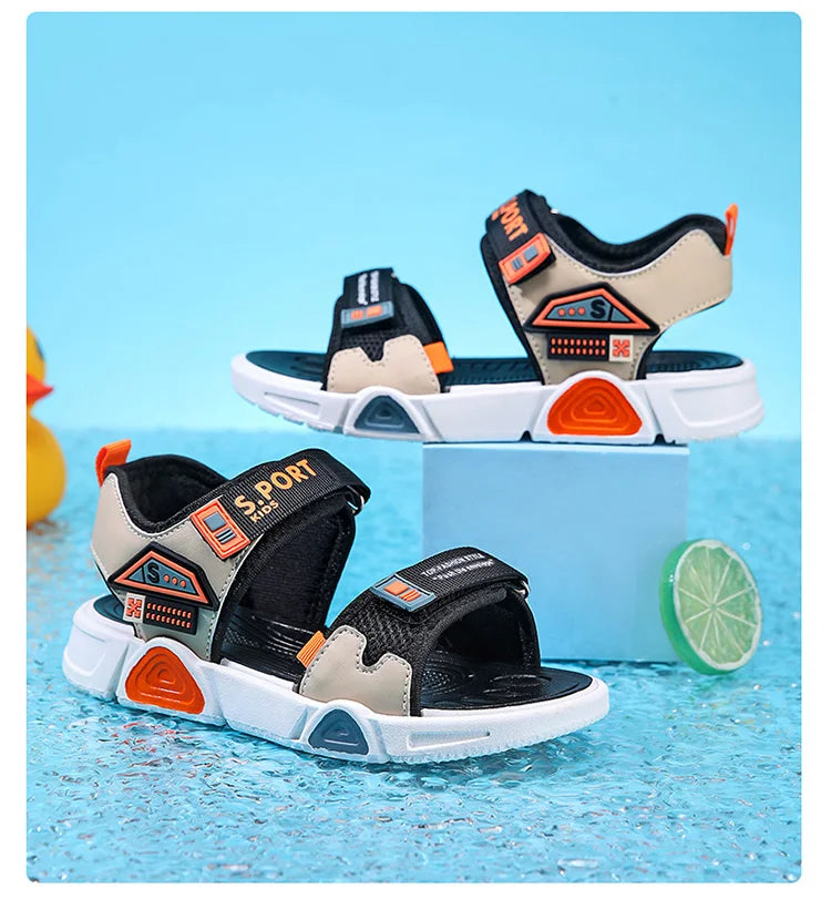 Children's sandals cartoon soft-soled non-slip boys' sandals in summer hook and loop fashion girls' sandals 4-10 years old 38