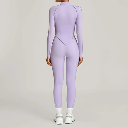 Zipper Short-sleeved Yoga Sports Fitness Jumpsuits Sets Without Chest Pad Tight Bodysuits Shorts Gym Workout Clothes for Women